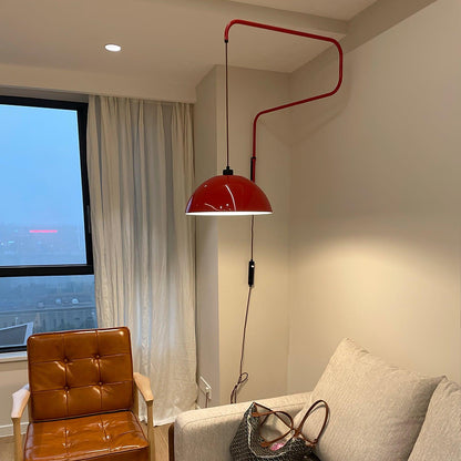 Round Plug-In Wall Lamp with Adjustable Brightness