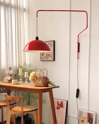 Round Plug-In Wall Lamp with Adjustable Brightness
