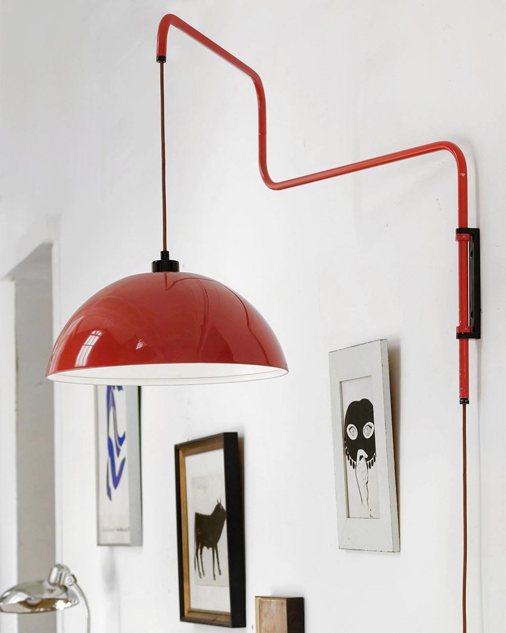 Round Plug-In Wall Lamp with Adjustable Brightness