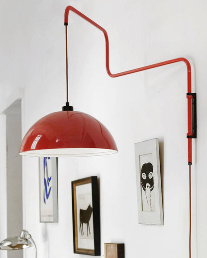 Round Plug-In Wall Lamp with Adjustable Brightness