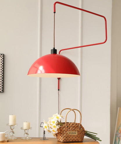 Round Plug-In Wall Lamp with Adjustable Brightness