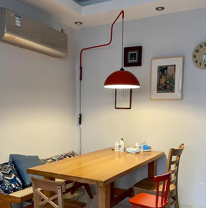 Round Plug-In Wall Lamp with Adjustable Brightness