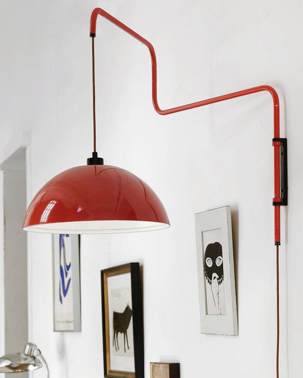 Round Plug-In Wall Lamp with Adjustable Brightness