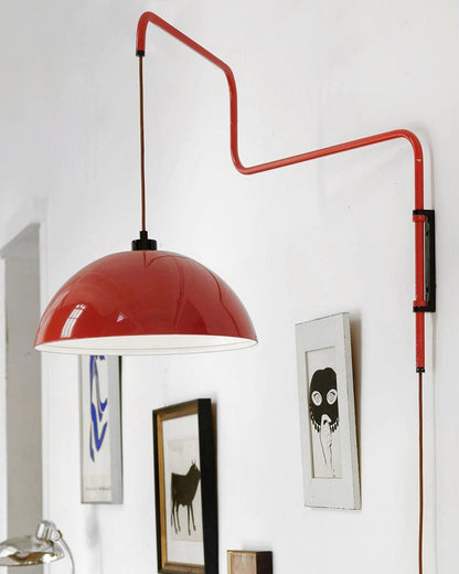 Round Plug-In Wall Lamp with Adjustable Brightness