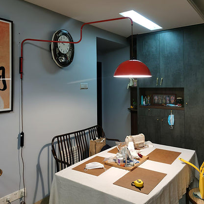 Round Plug-In Wall Lamp with Adjustable Brightness