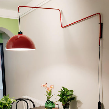 Round Plug-In Wall Lamp with Adjustable Brightness
