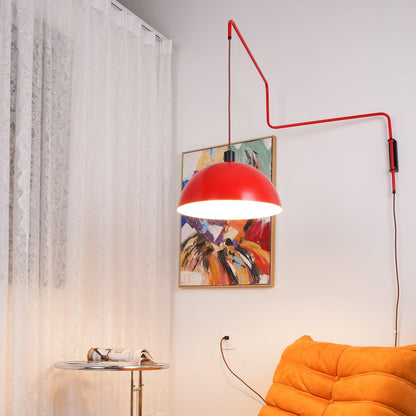Round Plug-In Wall Lamp with Adjustable Brightness