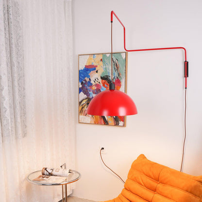 Round Plug-In Wall Lamp with Adjustable Brightness