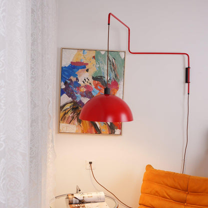 Round Plug-In Wall Lamp with Adjustable Brightness