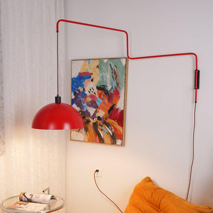 Round Plug-In Wall Lamp with Adjustable Brightness