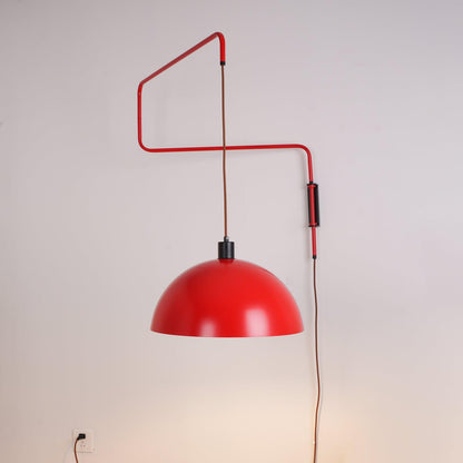 Round Plug-In Wall Lamp with Adjustable Brightness