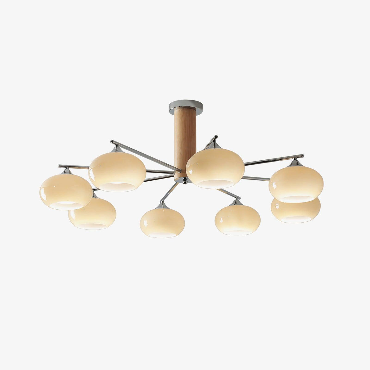 Elliptical Persimmon Chandelier with Adjustable Brightness