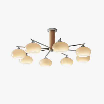 Elliptical Persimmon Chandelier with Adjustable Brightness