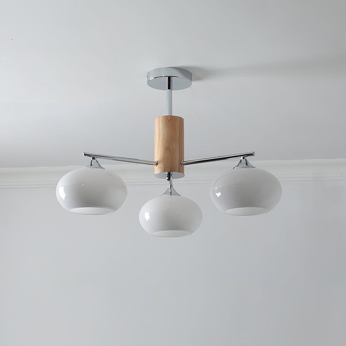 Elliptical Persimmon Chandelier with Adjustable Brightness — front view