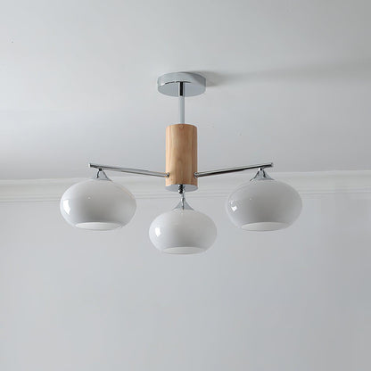 Elliptical Persimmon Chandelier with Adjustable Brightness — front view