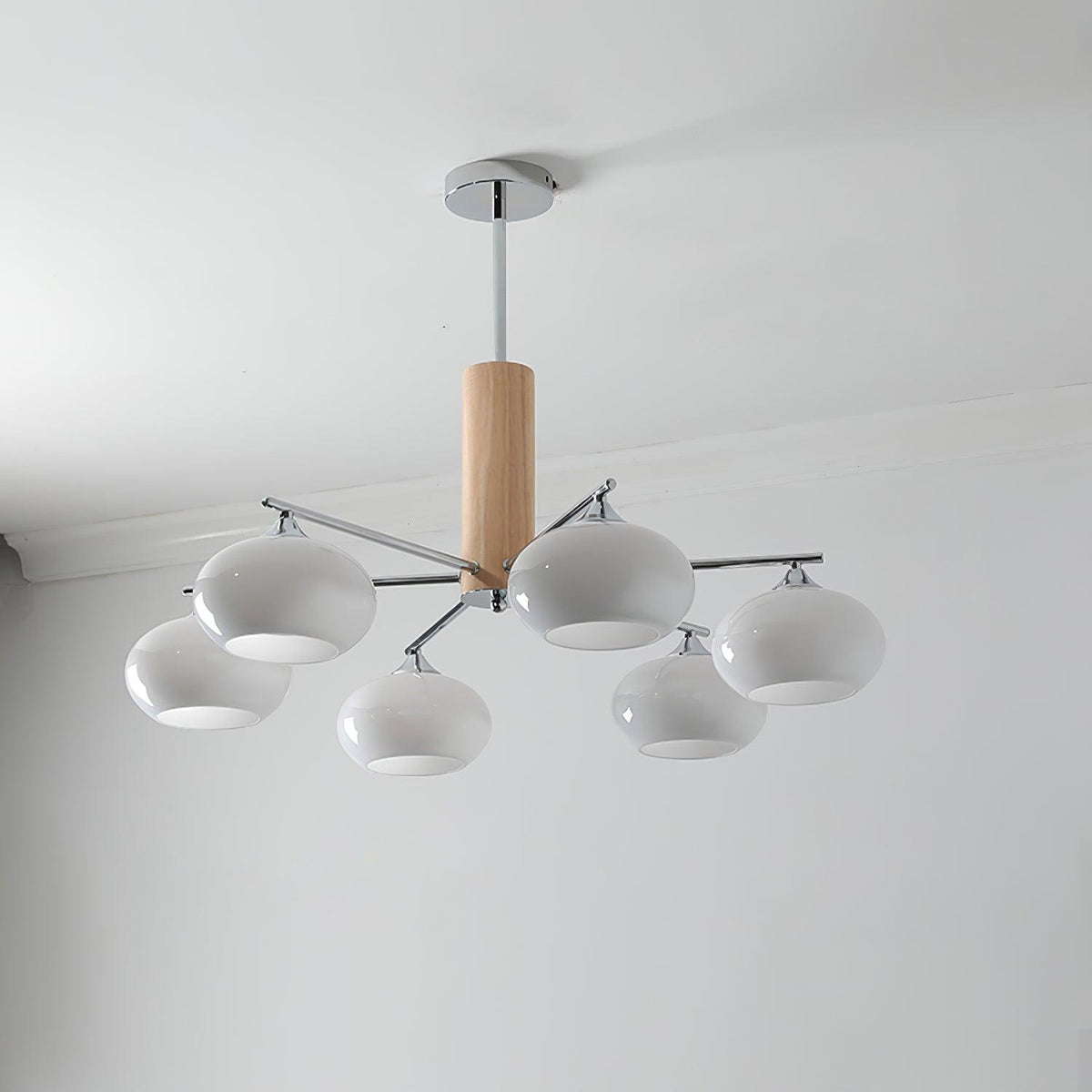Elliptical Persimmon Chandelier with Adjustable Brightness — lifestyle view