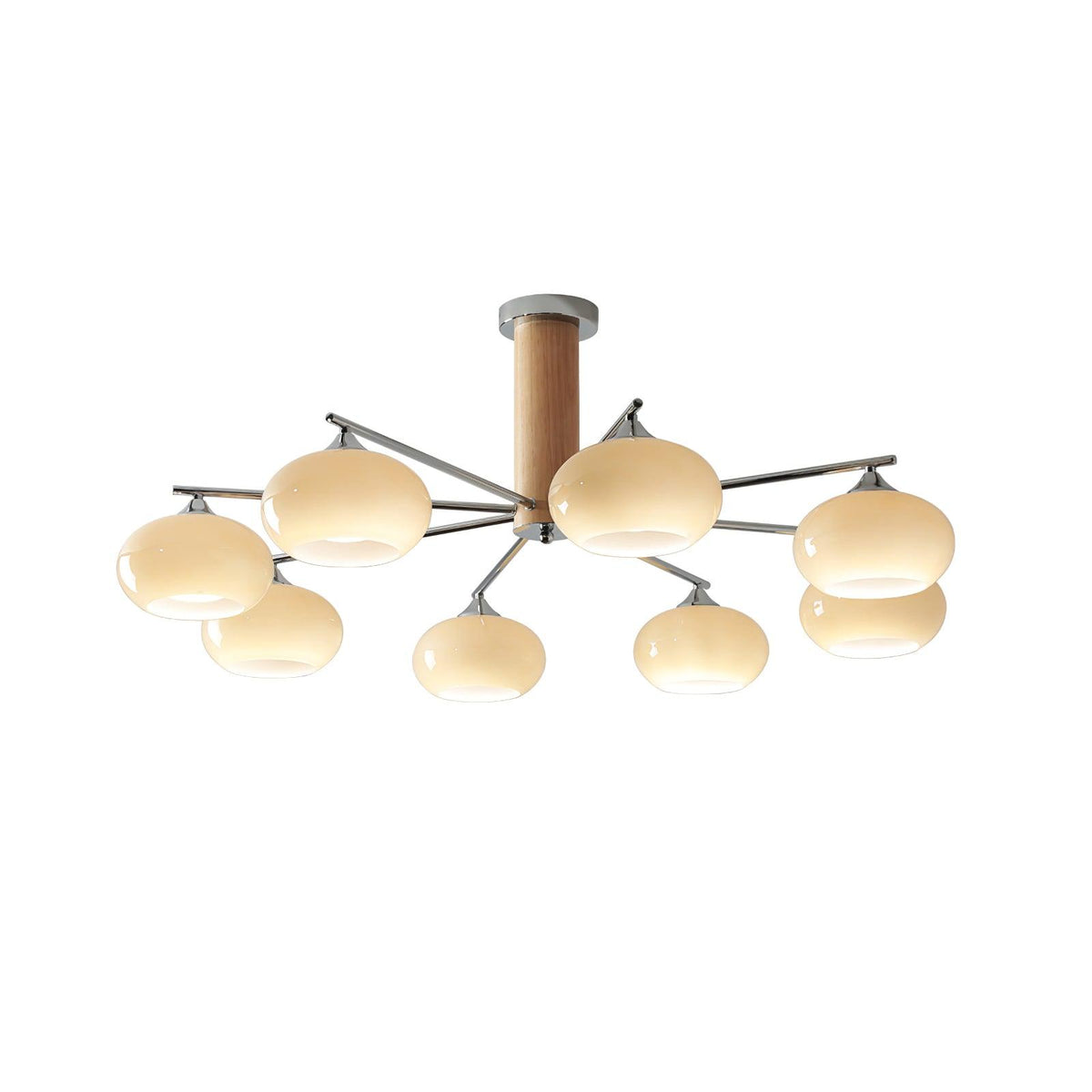 Elliptical Persimmon Chandelier with Adjustable Brightness