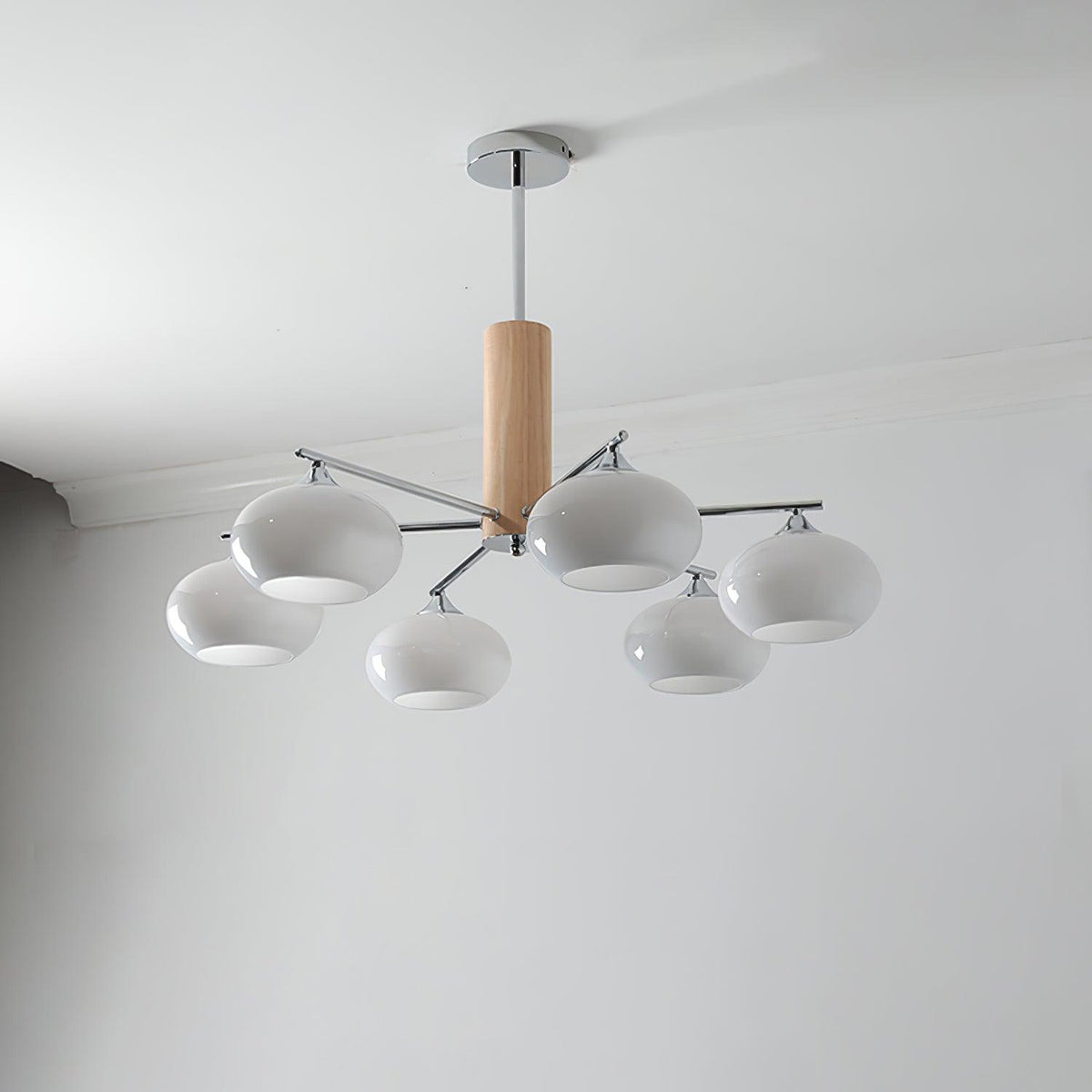 Elliptical Persimmon Chandelier with Adjustable Brightness