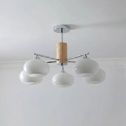 Elliptical Persimmon Chandelier with Adjustable Brightness — detail view