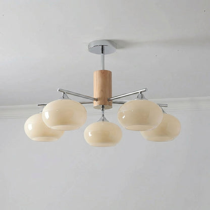 Elliptical Persimmon Chandelier with Adjustable Brightness — alternate angle
