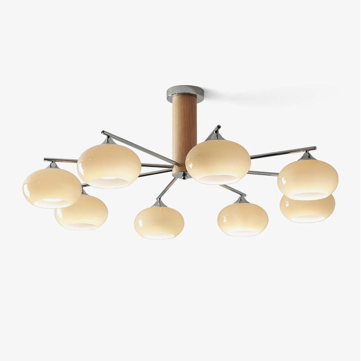 Elliptical Persimmon Chandelier with Adjustable Brightness