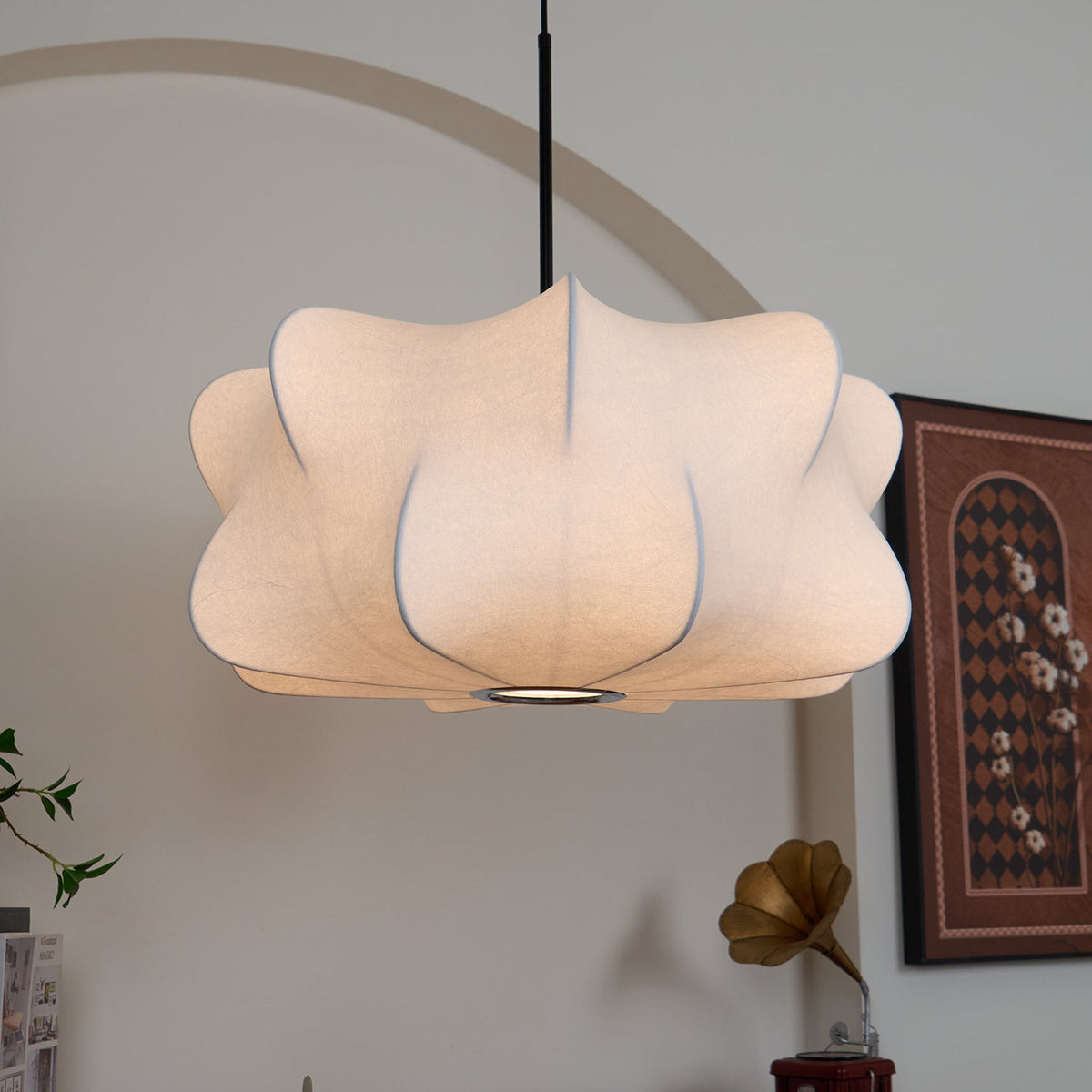 Dome Pendant Light with LED Compatibility — front view