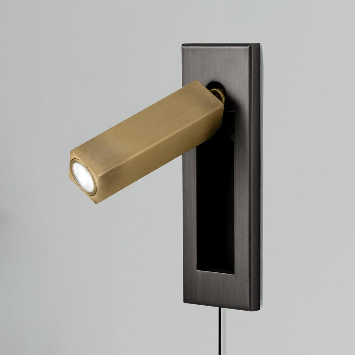 Bedside Plug-In Wall Sconce with USB Charging — side view