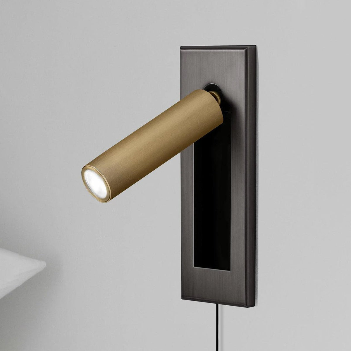 Bedside Plug-In Wall Sconce with USB Charging — front view