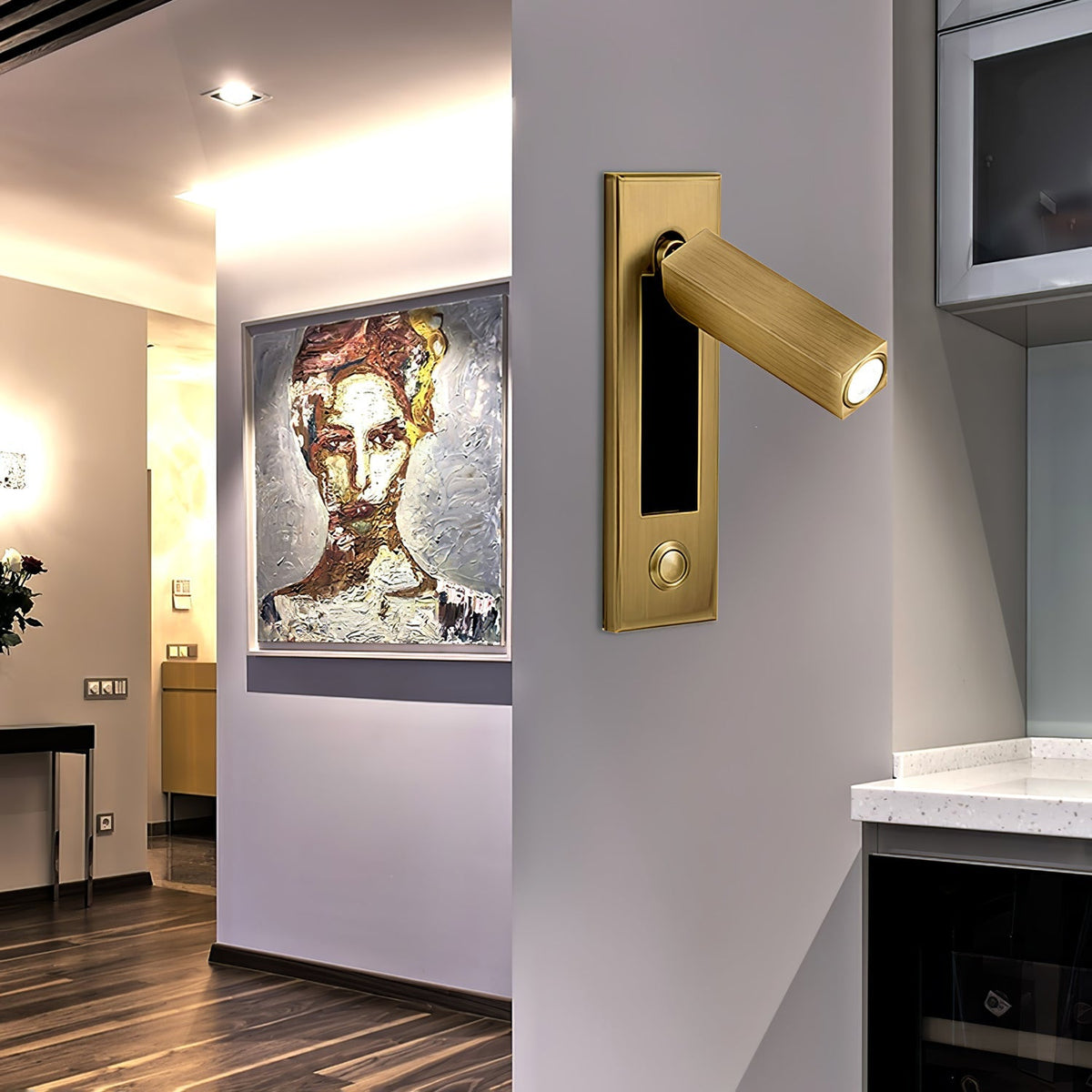 Bedside Plug-In Wall Sconce with USB Charging