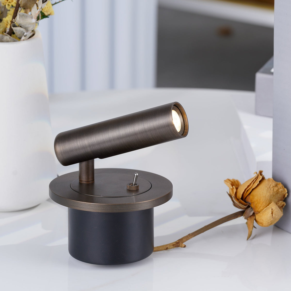 Flex Arm Reading Wall Lamp with Adjustable Brightness — lifestyle view