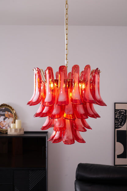 Glass Chandelier with Crystal Accents
