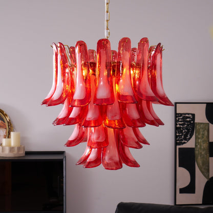 Glass Chandelier with Crystal Accents