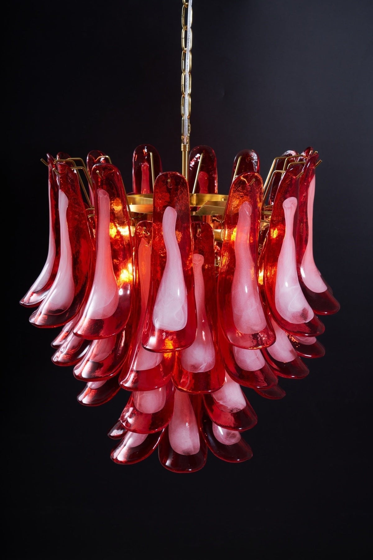 Glass Chandelier with Crystal Accents