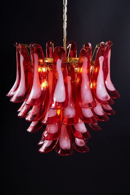 Glass Chandelier with Crystal Accents