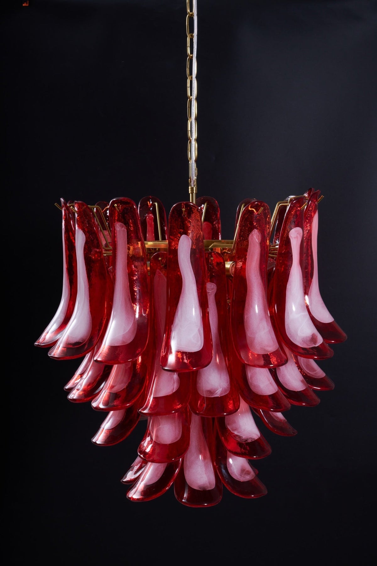 Glass Chandelier with Crystal Accents
