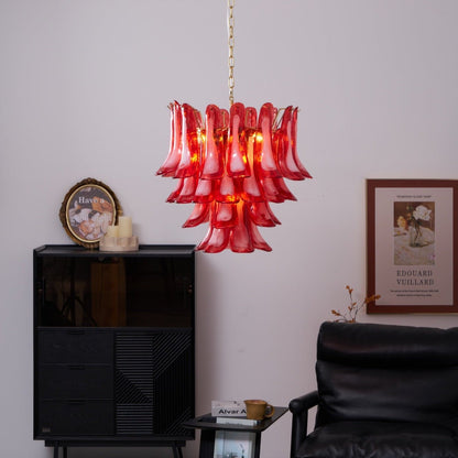 Glass Chandelier with Crystal Accents