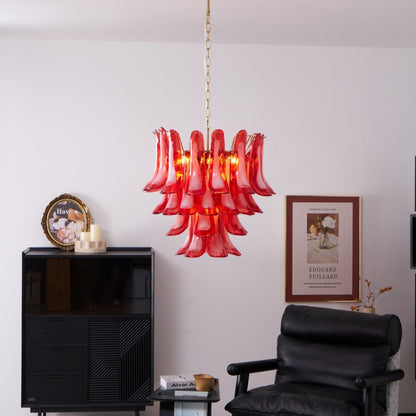Glass Chandelier with Crystal Accents