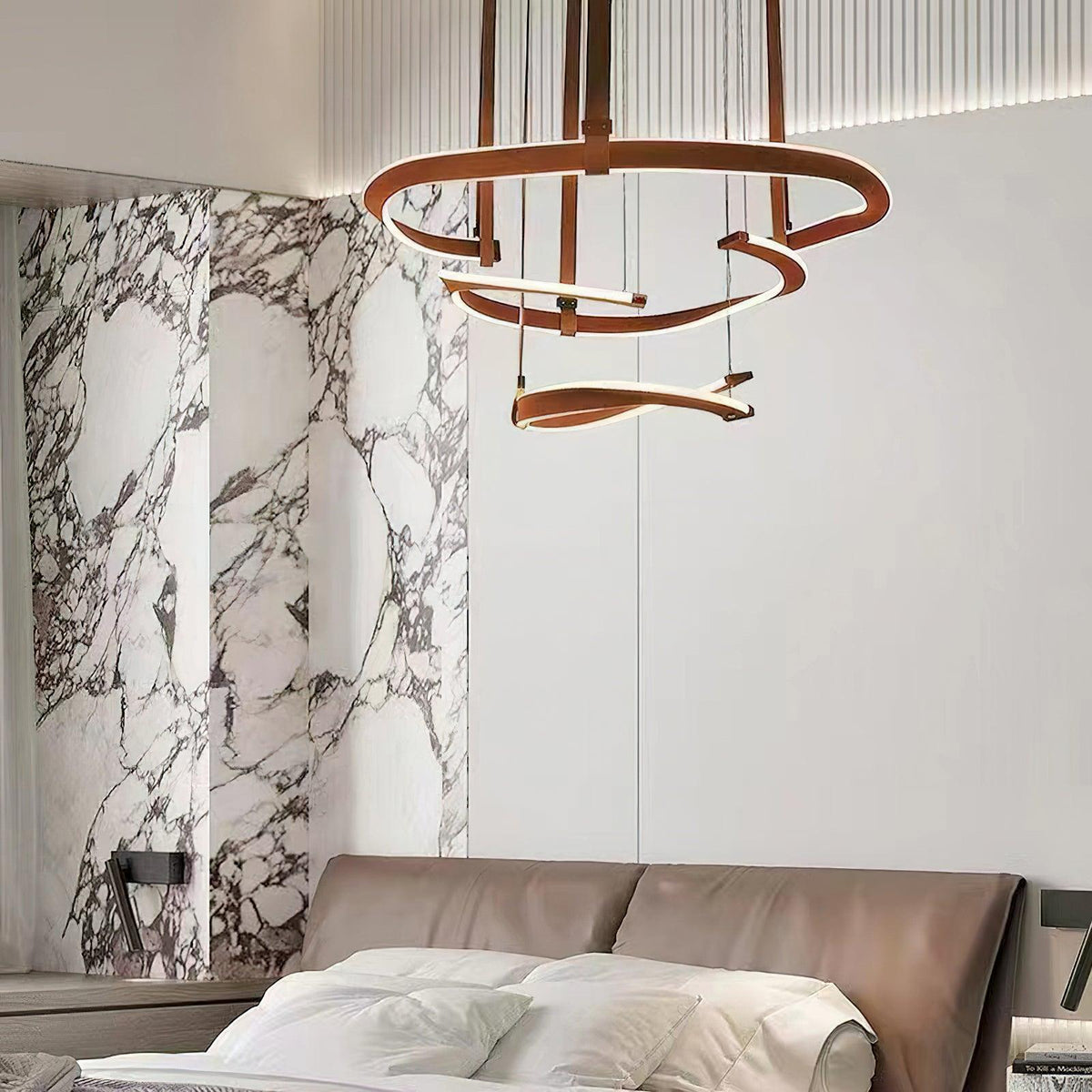 Modern Chandelier, Energy-Efficient LED — front view