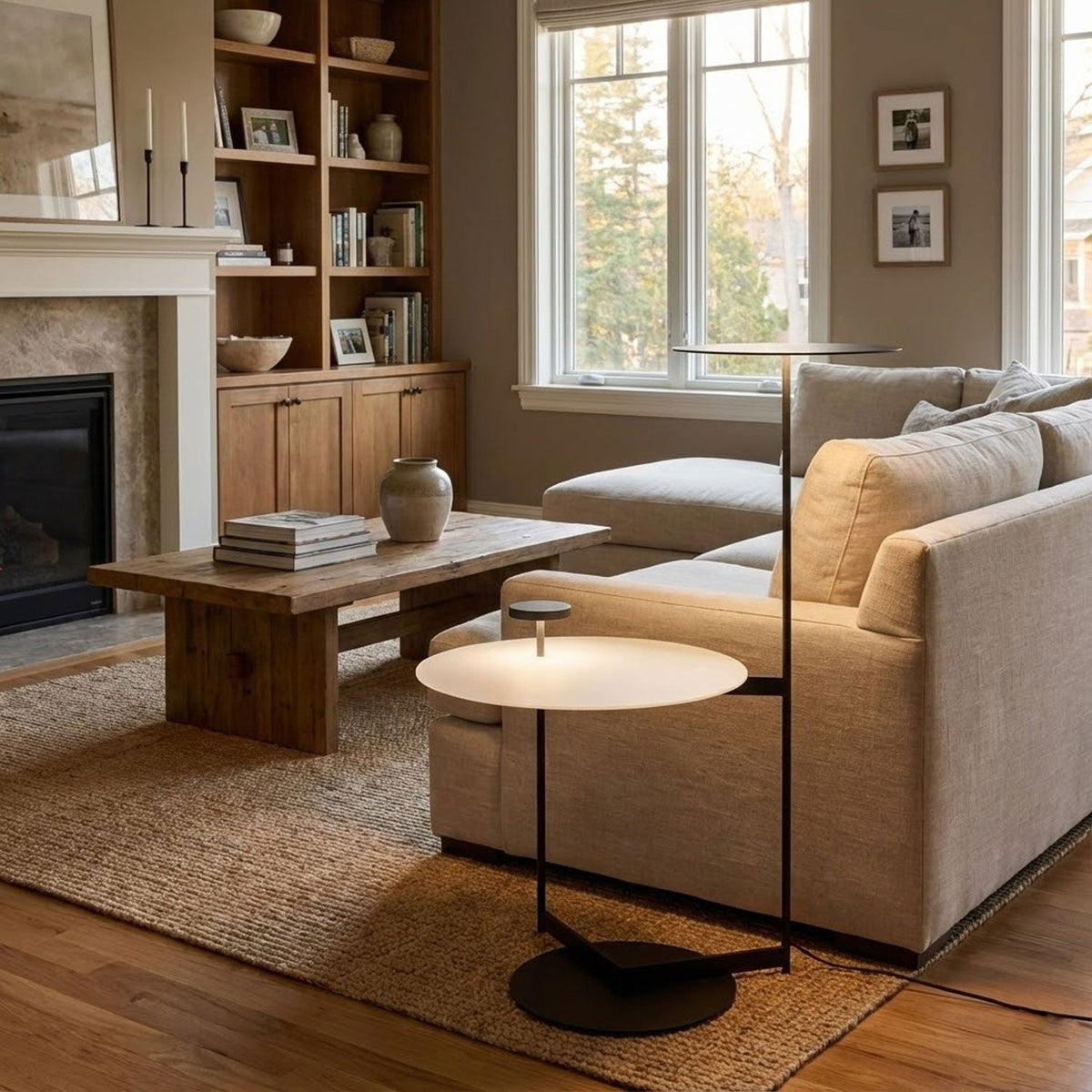 Sleek Flat Floor Lamp with Adjustable Brightness and Energy-Efficient — alternate angle