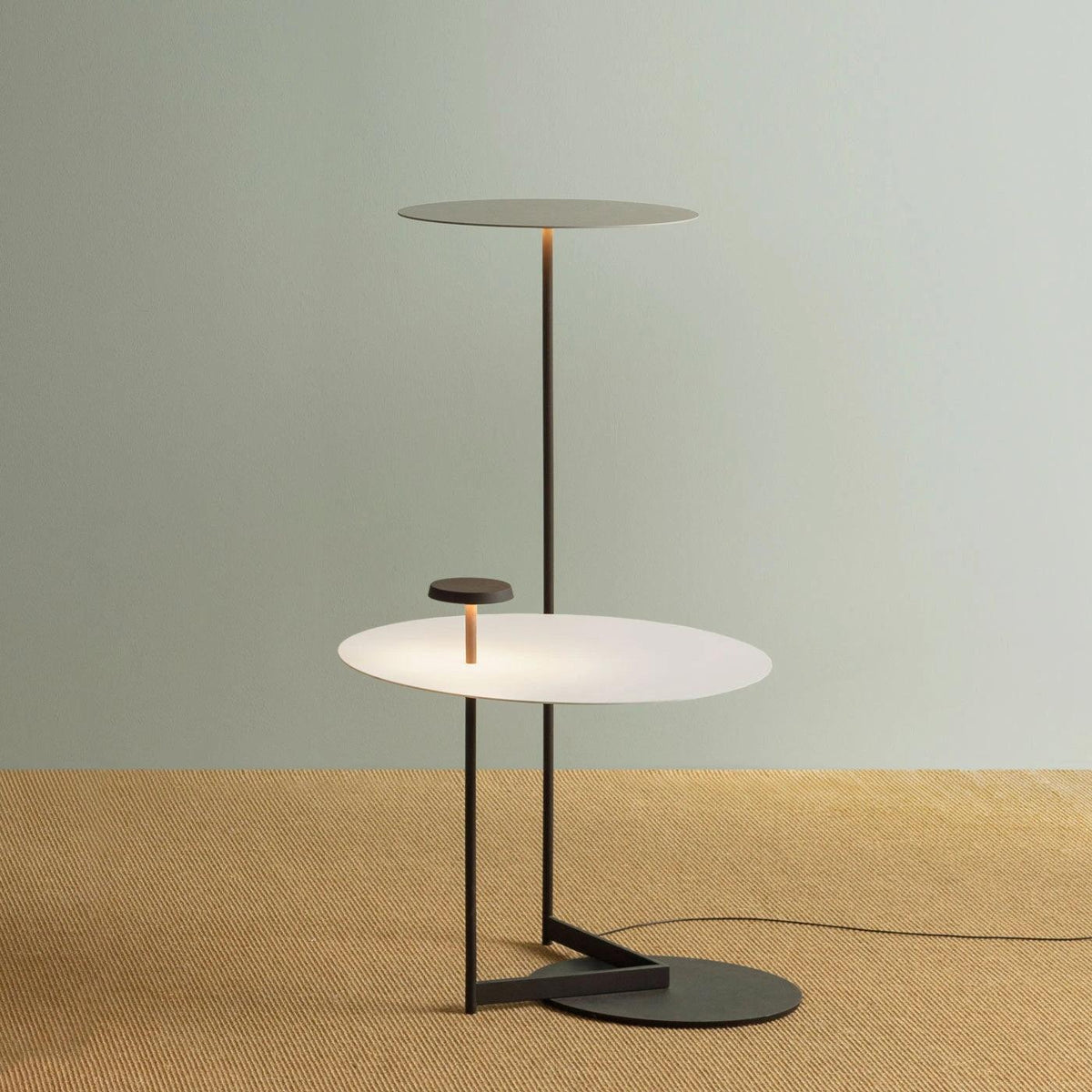 Sleek Flat Floor Lamp with Adjustable Brightness and Energy-Efficient — side view