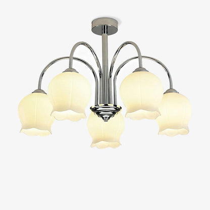Floral Glass Chandelier with Dimmable Lighting