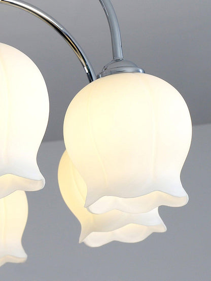 Floral Glass Chandelier with Dimmable Lighting