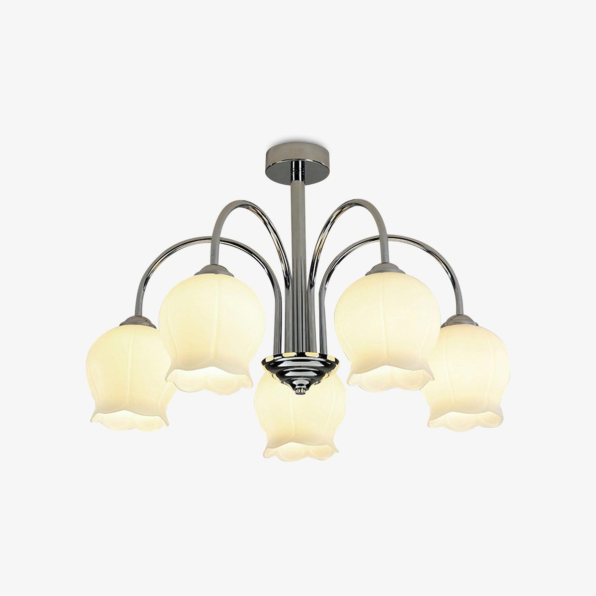 Floral Glass Chandelier with Dimmable Lighting