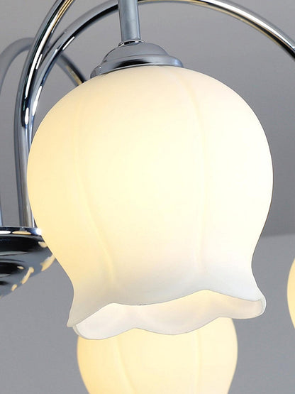 Floral Glass Chandelier with Dimmable Lighting