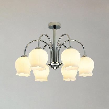 Floral Glass Chandelier with Dimmable Lighting — side view