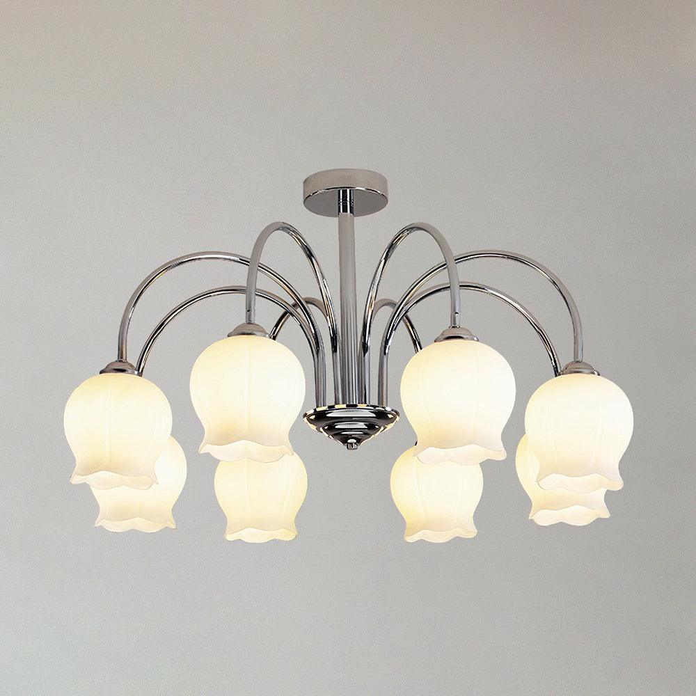 Floral Glass Chandelier with Dimmable Lighting — detail view
