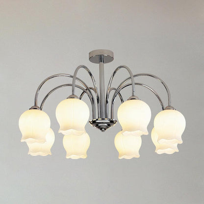 Floral Glass Chandelier with Dimmable Lighting — detail view