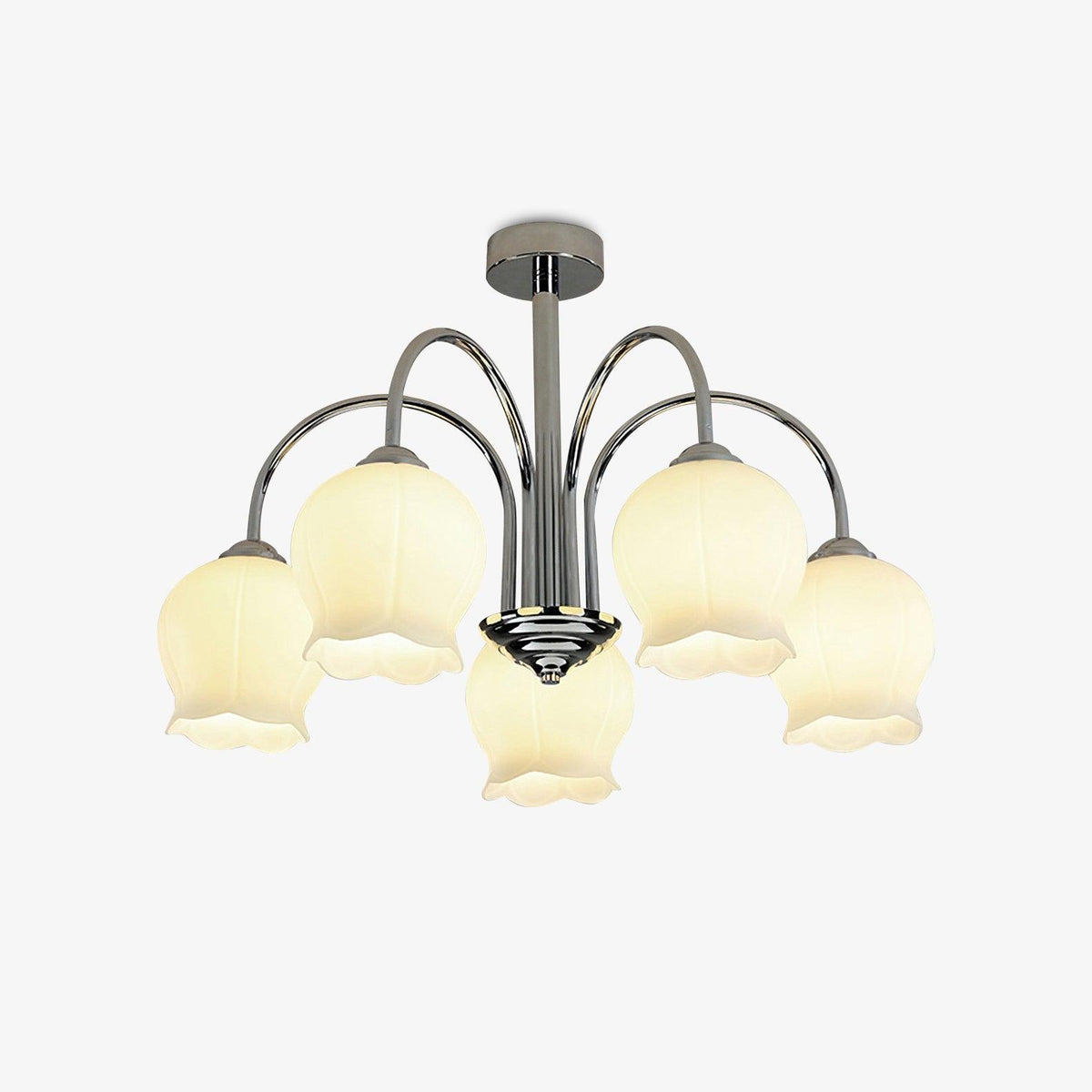 Floral Glass Chandelier with Dimmable Lighting — alternate angle