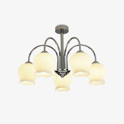 Floral Glass Chandelier with Dimmable Lighting — alternate angle