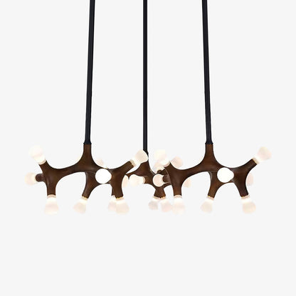 Wood Flower Chandelier with Adjustable Height